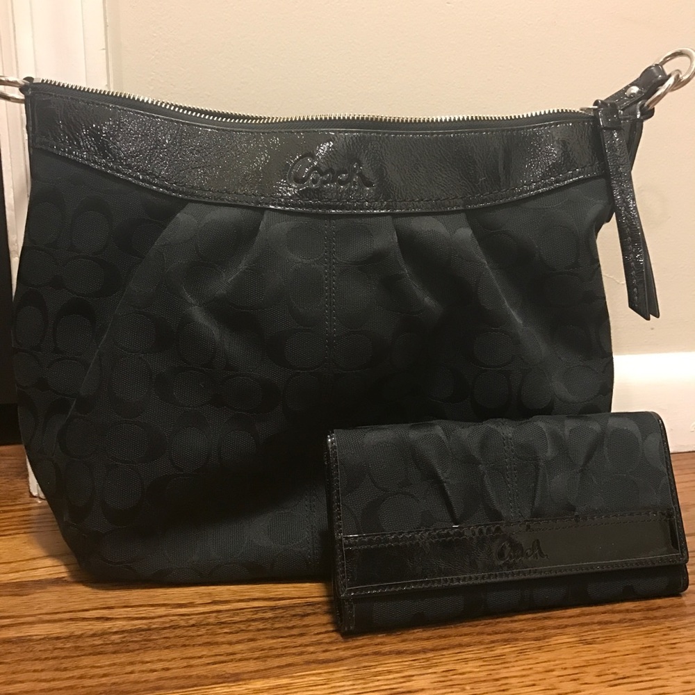 Coach bag with matching wallet